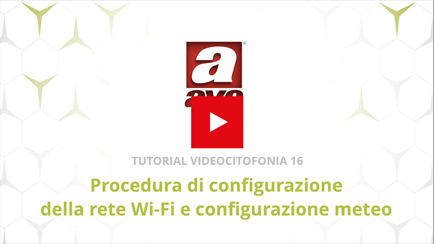 Videocitofonia 2 fili configurazione rete Wi-Fi e meteo AVE