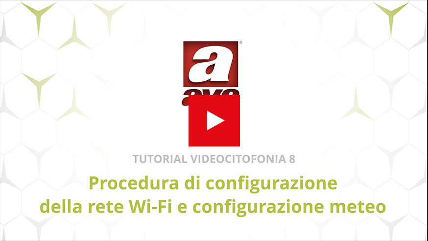 Videocitofonia IP configurazione rete Wi-Fi e meteo AVE