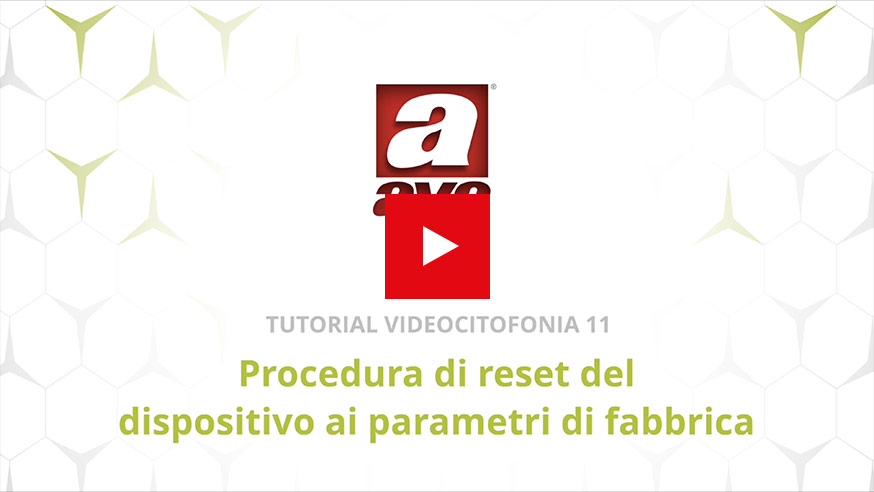 Videocitofonia IP reset ai parametri di fabbrica AVE