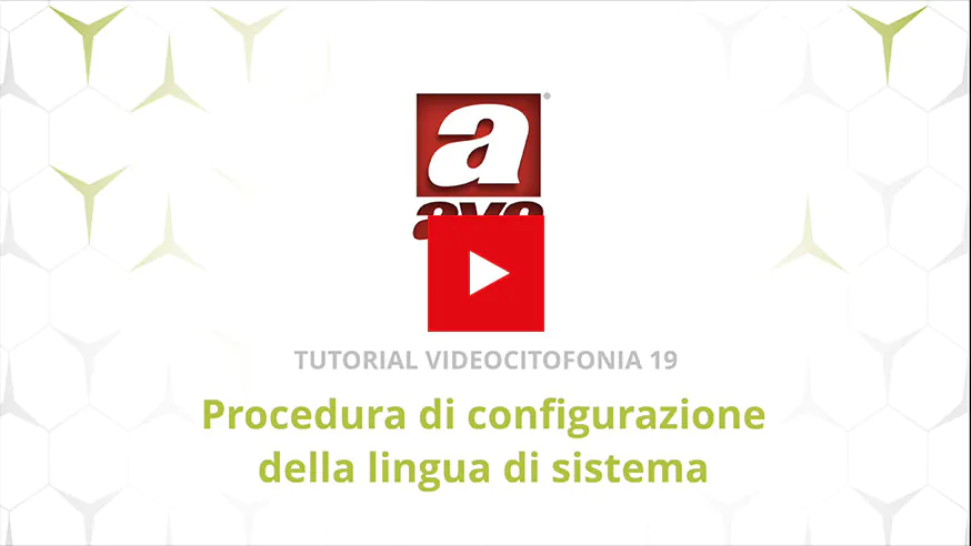 Videocitofonia 2 fili configurazione lingua di sistema AVE