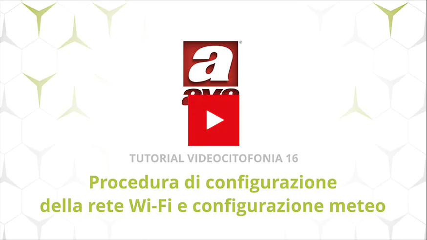 Videocitofonia 2 fili configurazione rete Wi-Fi e meteo AVE