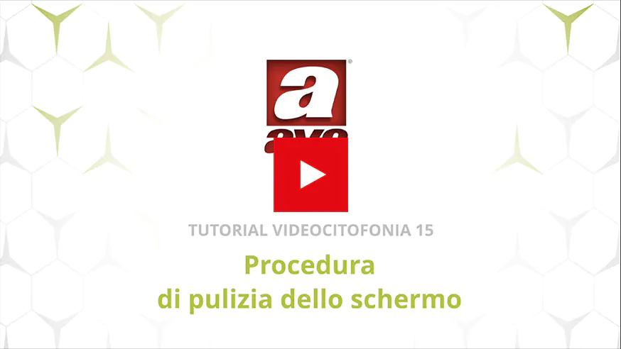 Videocitofonia 2 fili pulizia dello schermo AVE